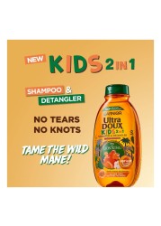 Garnier Ultra Doux Apricot Cotton Flower Kids 2-In-1 Shampoo And Detangler Yellow 400ml