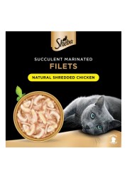 Sheba Filets with Natural Shredded Chicken Flavour in Gravy Wet Food for Cat, 60g