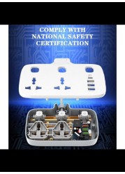 2 AC Outlets Portable Electrical Extension Socket