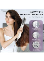 Fitto 7-in-1 Women Hair Styler - Multi-Functional Hair Tool with Curling Iron, Straightener, Crimper, Blow Dryer &amp; More, Adjustable Heat Settings, Professional Hair Styling for All Hair Types