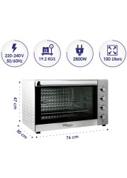 Super General 100 Liter Stainless Steel Electric Oven, SGEO-101-TRC, Silver