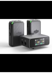 Wireless Lavalier Microphone, 250m (820 ft.) Range, 15-Hour Battery, Noise Cancellation, Wireless Microphone for PC, iPhone, Andriod, Record Interview, Vlogs