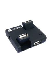 ساندبرغ 4 موزع منافذ USB - أسود