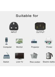  5m Kettle Lead 250V 10A Power Cable UK Mains Lead for PC Computer TV Monitor Printer etc, 3 Pin UK Plug to IEC 320 C13 AC Power Cord