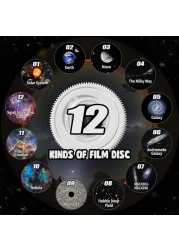 FIPKA Star Projector light، 12 في 1 جهاز عرض بلانيتيريوم ستار ضوء ليلي واقعي مرصع بالنجوم، دوران 360 درجة، توقيت، تصميم كتم الصوت، تأثير الإسقاط لغرفة النوم