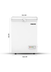 Nikai 150L Gross/100L Net, Single Door Chest Freezer With Storage Basket, High Energy Efficiency Cooling System, Adjustable Temperature, Silent Operation, NCF150N7, White