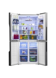 هايسنس ثلاجة بأربعة أبواب RQ561N4AB1 زجاج سعة 432 لتر -أسود-