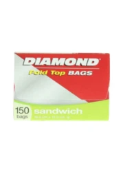 Diamond Sandwich Fold Top Clear 150 Bags