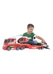 HTi Teamsterz Light and Sound Fire Truck Helicopter Emergency Transporter Small
