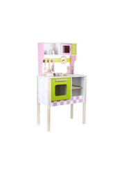 Wooden Pretend Play Kitchen Set for Kids – Simulation Cooking Toys with Utensils, Stove, Sink, and Accessories, Educational Role-Playing Kitchen Playset