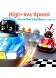 Dealio Remote Control Ejecting Bumper Cars High Speed RC Battle Cars with Ejector Seats, Multiplayer Toy Cars for Kids RC Battle Stunt Cars with LED Lights & Sound, Ejecting RC Race Car Toddler Toys