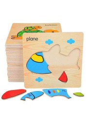 Animal Fruit Vehicle Wooden Puzzle 4 PC in pack