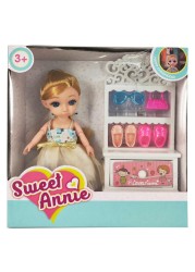 Sweet Annie Fashion Doll with Shoe Cabinet 6inch
