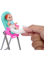 Barbie Skipper BabysittersDoll and Playset - Feeding Baby HTK35

