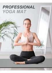 ماهمير سجادة يوجا مضادة للانزلاق مع شنطة حمل، سجادة لياقة بدنية للبيلاتس بسمك 183 سم × 61 سم × 6 ملم للنساء والرجال والمبتدئين