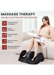 Foot & Leg Massager – Deep Tissue Finger Pressure Calf & Foot Massage Machine, Reflexology Therapy for Circulation & Pain Relief, Adjustable Speed & Heat