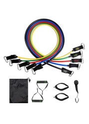 Generic - 11pcs/set Fitness Rubber Expander Resistance Bands Tubes Yoga Pull Rope Sport Fitness Gum Workout Exercise Bands Gym Sport