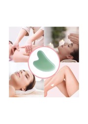 Set of 4 Gua Sha Board Massage Tool, Natural Jade Stone Scraping for Face and Body,Ultimate Skin Care Solution for Anti-Aging & Anti-Wrinkle,Spa Acupuncture Therapy Massage Stones