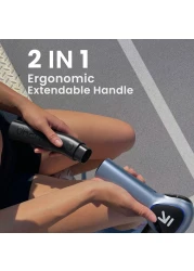 Muscle Massage Gun with Removable Handle, RENPHO Reach Massage Gun, 5 Speed, 4 Massage Heads, 2 in 1 Deep Tissue Hand Massager