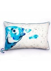 Biggdesign Anemoss Bream Patterned Rectangle Pillow, 100% Cotton Fabric