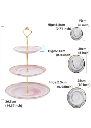 Aiwanto 3-Tier Cupcake Stand Tower Dessert Display Plate Serving Tray Dish Treat Stacked Pastry Fruit Serving Platter Carrier for Gift Tea Party Restaurant