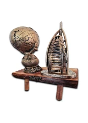 Home Decoration Wooden Anituqe Look Beautiful Burj Al Arab globe for Desk Decoration Birthday Gift
