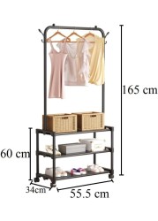 Cloth Hanging Rack 3 Tier Design Shelf Multipurpose Stand Rack