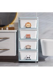 Cozy Nest 4-Layer Children's Toy Plastic Rolling Drawer Clothes Storage Box Organizer With Wheels For Office Kitchen Container Bathroom Living or Playroom Study
