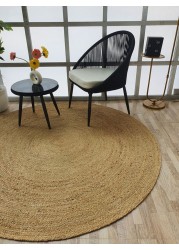 Handmade Natural Color 200 CM Braided Round Jute Rug - BR 016