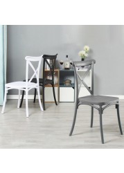 Jeffcoco Furniture stackable chair Injection processing Fixed leg plastic leisure chair outdoor/indoor outside/inside Patio/Garden chair Water/sun proof Dining chair (Grey 1pc)