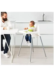 LANNY Baby High Chair JEICO with tray and seatbelt White