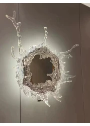 MAAC Home Crocus - Artistic Ice Mirror Wall Lamp - S Modern Decorative Stylish Elegant Wall Light Fixture Glamorous Sconce Fixture for Living Room, Bedroom, or Dining Area