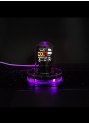 Smart 1.54&quot; IPS Display Clock: WiFi, RGB, Weather Updates - 4 Modes, High-Res Album, Customizable Colors &amp; GIFS, Auto Night Mode, Easy Weather Access