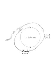 Aiwanto Silver Anklet Ankle Chain Simple Love Anklet