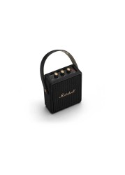 Marshall Stockwell 2 Bluetooth Wireless Stereo Speaker, 20 Hours Play Time, IPX4 Water-Resistant, USB-C Charging, Bluetooth 5.0, 360&deg; True Stereophonic Sound, Black/Brass
