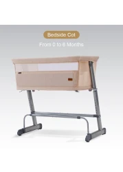 Teknum All In One, 0-4 Years Bedside Crib Cot &amp; Sofa Expansion Pack - Ivory