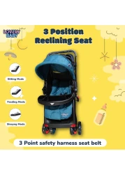 Lovely Baby Pram Baby Stroller For Kids With Car Seat Lb 6622 - Green