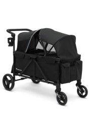 TEKNUM Fellow Wagon Stroller for 2 kids with Snack Tray - Black