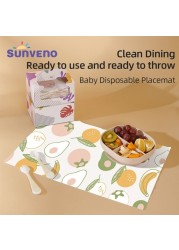 Sunveno baby Feeding Disposable Travel Multipurpose Placemats, 40 Pcs / Pack