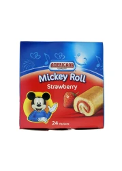 Americana Strawberry Mickey Roll Cake 20g Pack of 24
