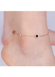 Aiwanto Beautiful Stone Ankle Chain Gift for Wife Anklet Fashion Jewelry Rose Gold