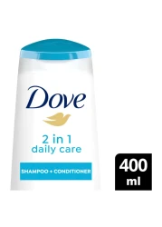 دوف شامبو وبلسم 2 في 1 للعناية اليومية بالشعر الجاف عناية مغذية لشعر أكثر نعومة بنسبة 100٪ 400 ملل