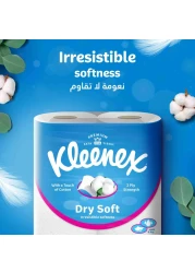 Kleenex Dry Soft Toilet Tissue Paper 2 Ply 12 Rolls x 200 Sheets Embossed Bathroom Tissue With A Touch Of Cotton