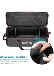 COOPIC TB-100 Durable Photo Studio Equipment Carry Bag, 103cmx34cmx31cm Carrying Trolley Case, Padded Compartment Wheel Handle Trolly for Light Stand Tripod Strobe Light Umbrella Photo Studio