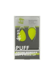 KSD Puff Facial Powder Sponge - Green - 2 Pieces
