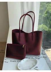 2 In 1 Tote Bag Casual Everyday Shoulder Bag With Storage Space Suitable For School Eye Catching Work Bags For Women