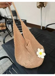 New Beach Vacation Straw Shoulder Bag For Women Large Capacity Woven Underarm Tote Bag Summer Perfectly Matching With Vacation Outfits Women