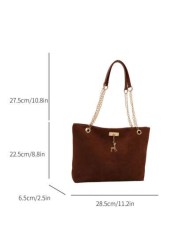 1pc Polyester Deer Decoration Large Capacity Zipper Closure Fashion Shoulder Tote Bag Suitable For Women Daily Use
