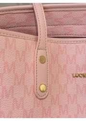 2023 New Fashion Women s Large Capacity Full Body Print Design Letter Pattern Decoration Design Double Handle Tote Bag Suitable For Work And Commuting School Bag Large Capacity Portable Classic Casual