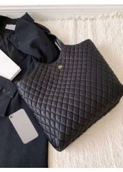 Lightweight Business Casual Large Capacity Double Handle Quilted Shoulder Tote Bag For Female Flower Decor Quilted Top Handle Bag For Teen Girls Women College Students Rookies White Collar Workers Per